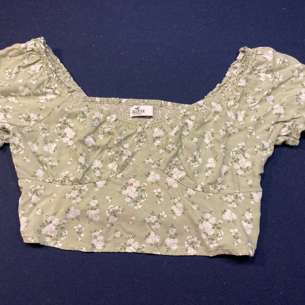 Hollister Green Smocked Top